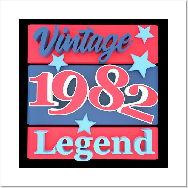 41st Birthday - Vintage 1982 Legend Wall Art by Kudostees